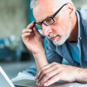 man learning on linkedin learning