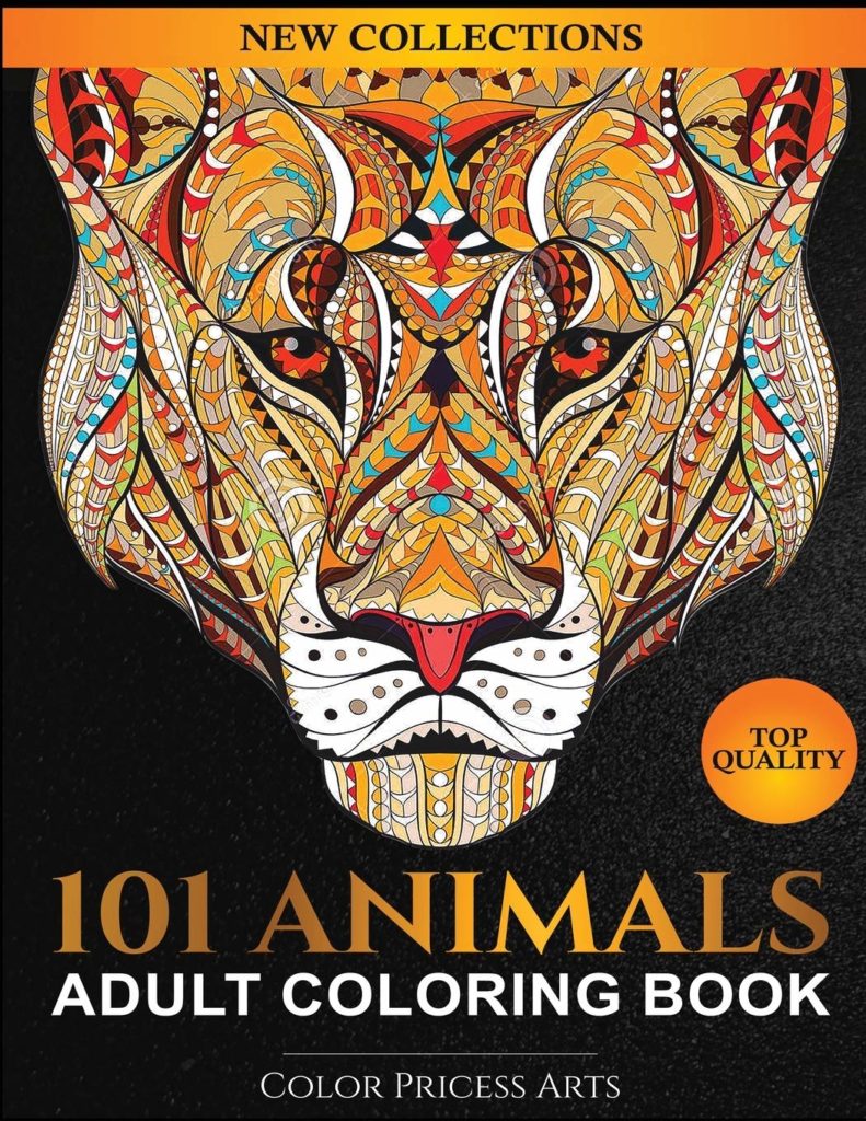 animals adult coloring book