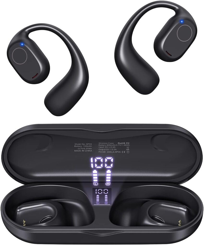 open ear headphones and charging case