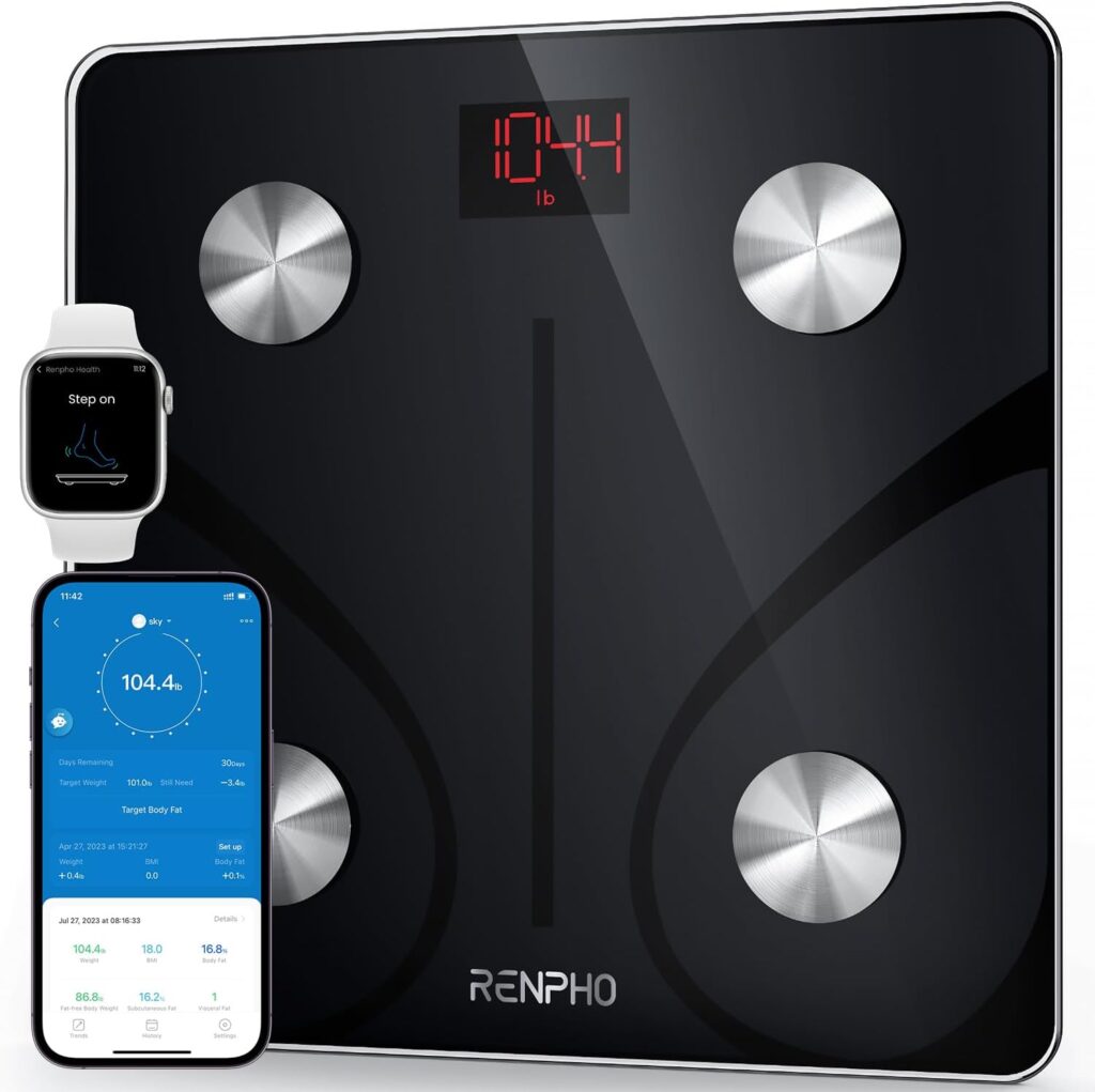 Renpho brand smart scale that connects to a cell phone